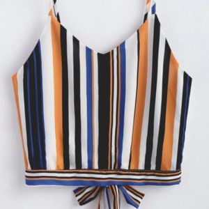 Zaful • Knotted Striped Tank Top